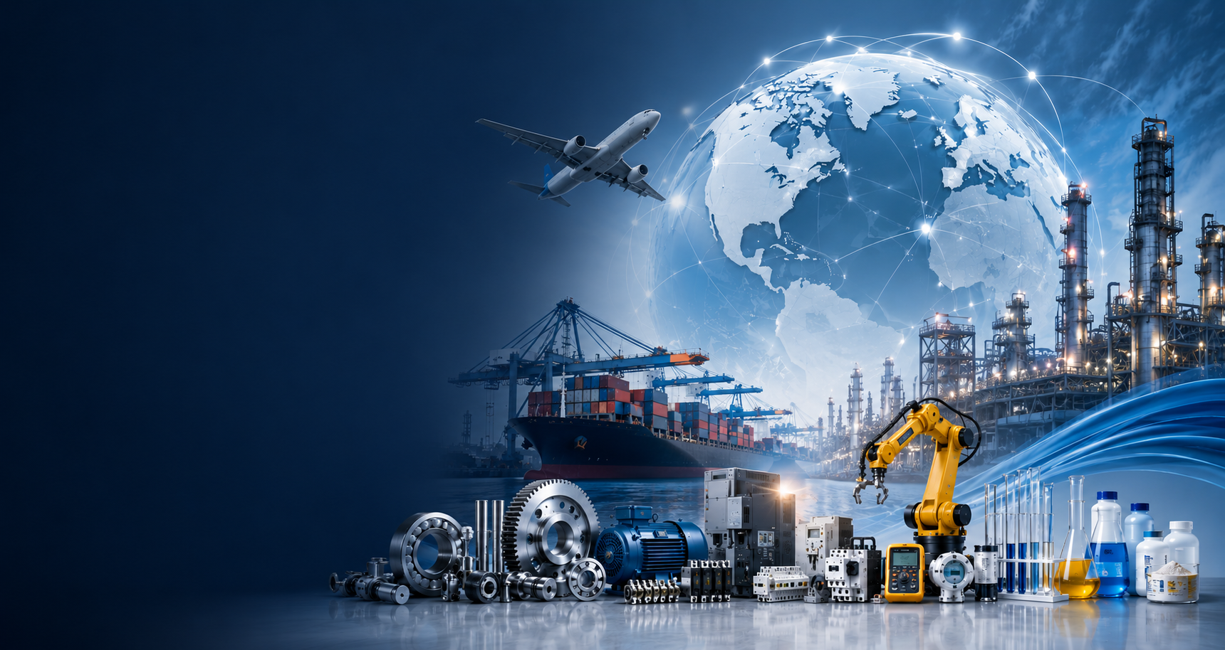 Global trade, industrial machinery and electronics